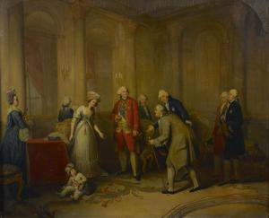 FRENCH SCHOOL,Benjamin Franklin being presented at court to King Louis XVI,Bonhams GB 2015-12-07