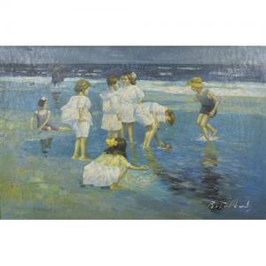 FRENCH SCHOOL,children on the beach,Eastbourne GB 2017-05-06