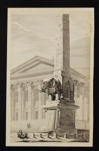FRENCH SCHOOL,fachada del Panteón de Roma y la fuente del Obelis,1780-1800,Alcala ES 2016-11-30