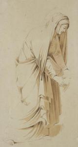 FRENCH SCHOOL,Figure de femme en costume du Moyen ge,Ader FR 2014-11-14