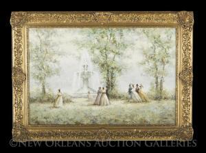 FRENCH SCHOOL,Figures by the Fountain,New Orleans Auction US 2016-01-23