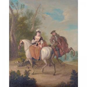 FRENCH SCHOOL,[FRENCH SCHOOL 18TH CENTURY, ELEGANT COMPANY HORSE,Sotheby's GB 2007-10-16