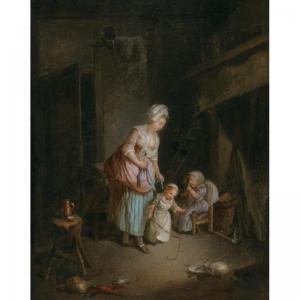 FRENCH SCHOOL,interior with mother and her children,Sotheby's GB 2006-01-28