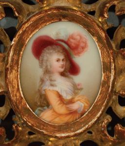 FRENCH SCHOOL,Lady in a Feathered Hat,Neal Auction Company US 2018-11-16