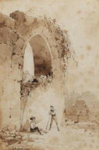 FRENCH SCHOOL,Paysages et personnages,19th century,Kapandji Morhange FR 2018-06-20