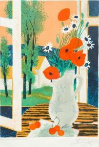 FRENCH SCHOOL,Poppies in a Vase Before an Open W,20th century,Rowley Fine Art Auctioneers 2019-06-01
