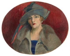 FRENCH SCHOOL,Portrait de femme au chapeau ovale,Pierre Bergé & Associés FR 2015-02-10