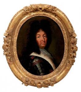 FRENCH SCHOOL,Portrait du roi Louis XIV en armure à fleur de lys,Chayette et Cheval FR 2019-09-27