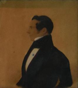 FRENCH SCHOOL,Profil gauche d’’un homme à l’’écharpe à pois,1827,Ferri FR 2017-03-04