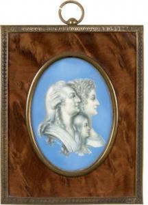 FRENCH SCHOOL,Profils de Louis XVI, Marie-Antoinette et Louis XVII,Neret-Minet FR 2015-06-26