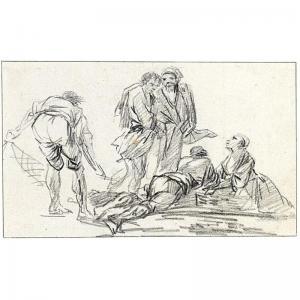 FRENCH SCHOOL,RECTO : A GROUP OF FISHERFOLK; VERSO : A RIDER AND,Sotheby's GB 2004-11-02