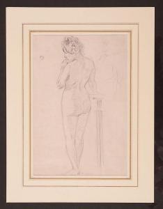 FRENCH SCHOOL,STANDING FEMALE NUDE FROM BEHIND,Stair Galleries US 2014-10-25