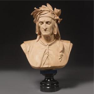 FRENCH SCHOOL,TERRACOTTA BUST OF DANTE, BY ALBERT-ERNEST CARRIER-BELLEUSE,Sotheby's GB 2008-01-24