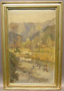 FRENCH SCHOOL,WASHERWOMEN BY THE BANKS OF A RIVER,William Doyle US 2002-09-25