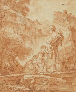 FRENCH SCHOOL (XVIII),Washerwomen in a landscape,18th Century,Christie's GB 2018-11-01