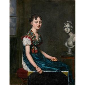FRENCH SCHOOL (XX),Femme artiste dans un intérieur,c.1810,Tajan FR 2017-12-19
