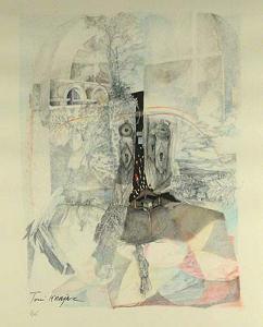 FRENCH Tony 1900-1900,Paisaje surrealista.
 Litografía original estampada en,Brok ES 2007-11-22