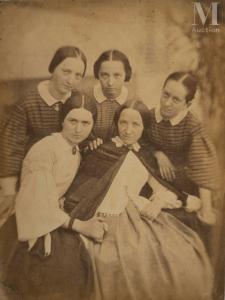 FRENET Jean Baptiste, Jean,Madame Frénet et ses filles,1850-55,Millon & Associés 2022-06-21