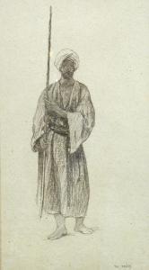 FRERE Ch. Theodore, Bey 1814-1888,Study of an Arab guard,1836,Cheffins GB 2018-06-13