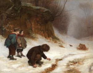 FRERE Pierre Edouard 1819-1886,Setting a trap,1869,Bonhams GB 2024-03-13