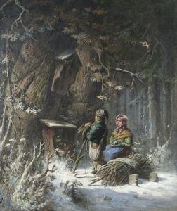 FREUDENBERG Eduard 1808,In the wintry forest,Peter Karbstein DE 2013-10-19