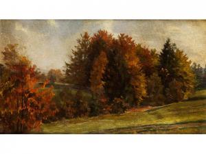 FREUND Fritz 1859-1942,HERBSTLICHE BAUMLANDSCHAFT,Hampel DE 2011-09-15