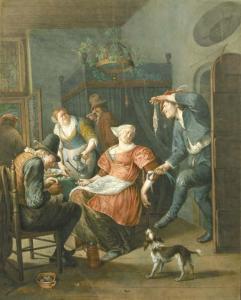 FREY de Anna 1768-1808,Merry folk by a table in an interior, after Jan St,Christie's GB 2000-09-28