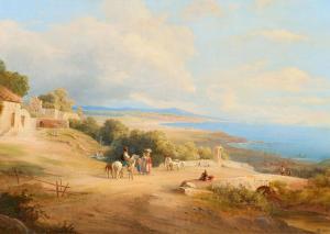 FREY Johann Jakob 1813-1865,View Along the Bay at Nettuno,Van Ham DE 2024-01-30