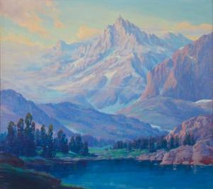 FREY Joseph 1892-1977,Mountain landscape with lake,John Moran Auctioneers US 2021-08-10