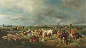 FREY Wilhelm 1826-1911,Pasture on the Dutch coast,1880,Neumeister DE 2022-03-31