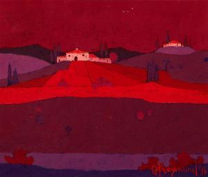 FREYMOND Andre Louis 1923-2011,Paesaggio di Fantasia Toscana,1991,Zofingen CH 2017-11-30