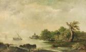 FREYNBERG 1800,Küstenlandschaft mit Dorf und Fischerbooten,1882,Palais Dorotheum AT 2015-11-17