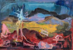 FREYTAG Zoltan 1901-1983,Landscape (Hilly landscape),1972,Nagyhazi galeria HU 2023-12-12