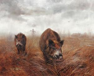 FRIAS Leon 1946,Wild Pigs in a Landscape,Burchard US 2013-07-21