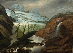FRICH Joachim 1810-1858,Landscape with Glacier, Bøfjorden by Sognefjord,Sotheby's GB 2023-03-23
