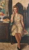 FRIDMAN Leonid,Portrait of a seated woman.,1945,Bernaerts BE 2009-05-11