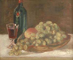 FRIDRICHOVA ZELEZNAKOVA Vera 1919,Still life with fruits and bottle of wine,1977,Zezula 2007-12-08