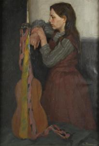 FRIEDERSDORFF Robert 1885-1938,GIRL WITH GUITAR,1910,Grogan & Co. US 2010-10-23