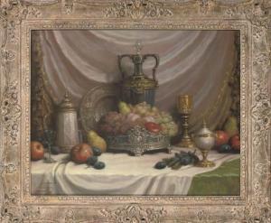 FRIEDLINGER John 1908,Grapes, peaches, an apple and a pear in a silver b,Christie's GB 2007-05-23