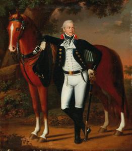 FRIEDRICH DRYANDER Johann 1756-1812,Portrait of an officer standing beside his hor,Palais Dorotheum 2019-10-22