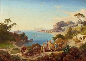 FRIEDRICH Johann Heinrich August,Greek Landscape with Odysseus and Nausicaa,Lempertz 2016-11-19