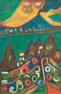 FRIEDRICH Karl 1930,"Am Golf von Neapel", 1928. Oil on canvas. Initial,Nagel DE 2007-10-11