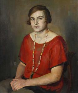 FRIEDRICH Karl 1930,Mädchenbildnis der Elfriede Steinert sachliches Ha,Mehlis DE 2019-08-22