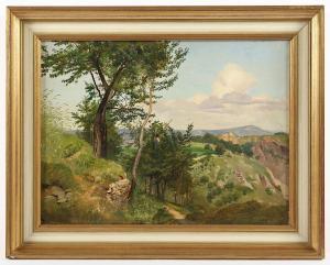 FRIEDRICH Ludwig 1827-1916,Landschaft mit Kirschenpflücker,1847,Von Zengen DE 2021-03-26