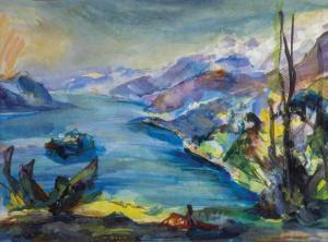 FRIEDRICH Ludwig 1895-1970,View of Lake Maggiore,Auktionshaus Dr. Fischer DE 2020-06-06