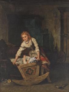 FRIEDRICHSEN Ernestine 1824-1892,Freude mit dem Kind,1874,Peter Karbstein DE 2017-10-07