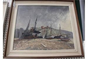 FRIEND Frank,Fishing Boats on a Beach,Tooveys Auction GB 2015-10-07