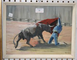 FRIEND Trudy,Study of a Matador and Bull,1963,Tooveys Auction GB 2009-07-15