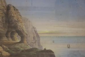 FRIEND Washington F 1820-1886,Coastal landscape with sea cliffs,Gorringes GB 2021-11-29