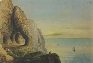 FRIEND Washington F 1820-1886,Coastal scene with cliffs and boats,Eastbourne GB 2021-09-08